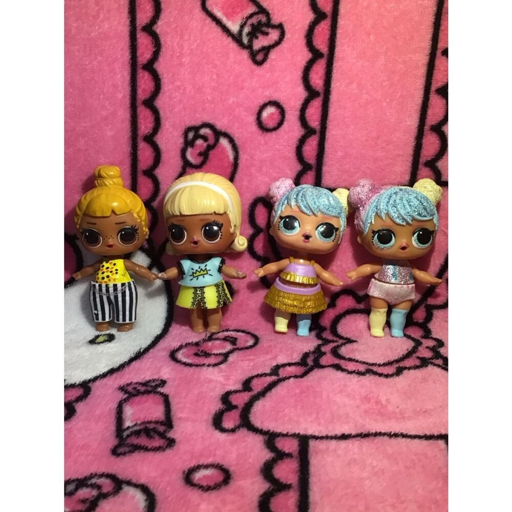 L.O.L. Surprise! Doll Four-Pack with Pink, Yellow, Blue colors!